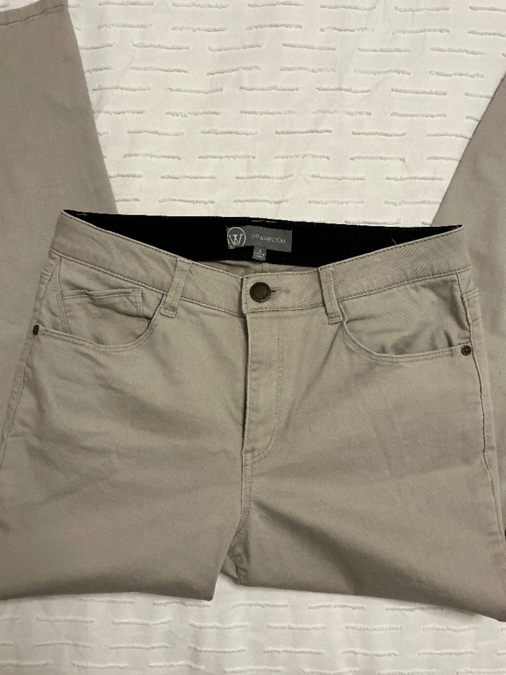 Wit & Wisdom High Waist Ankle Skinny Pants - Khaki size 8